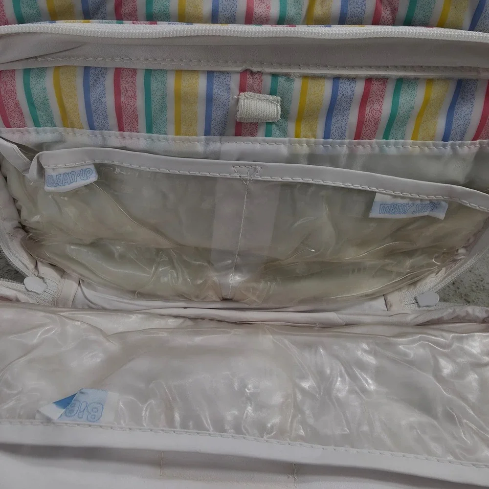 Vintage Evenflo Insulated Diaper Bag Pastel Rainbow Stripe Animal Pacesetter NWT